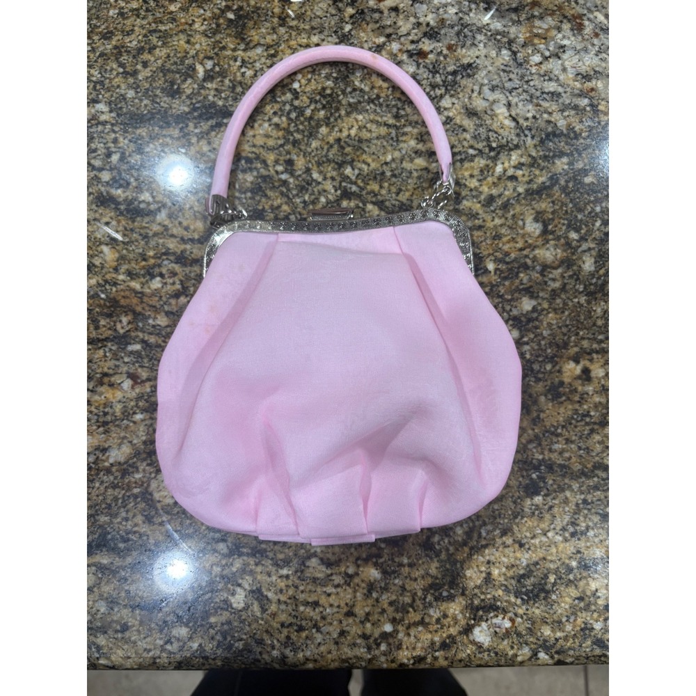 Kids Pink Satin Flower Girl Handbag Vintage Style Formal Wedding Tea Party Bag